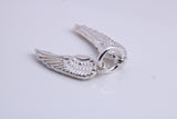 Wings Charm, Traditional Charm, Made from Solid 925 Grade Sterling Silver, Complete with Attachment Link
