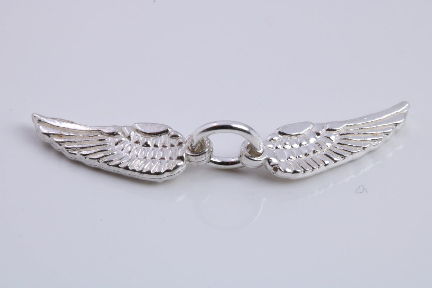 Wings Charm, Traditional Charm, Made from Solid 925 Grade Sterling Silver, Complete with Attachment Link