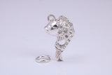 Fish Charm, Traditional Charm, Made from Solid 925 Grade Sterling Silver, Complete with Attachment Link