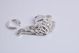 Fish Charm, Traditional Charm, Made from Solid 925 Grade Sterling Silver, Complete with Attachment Link