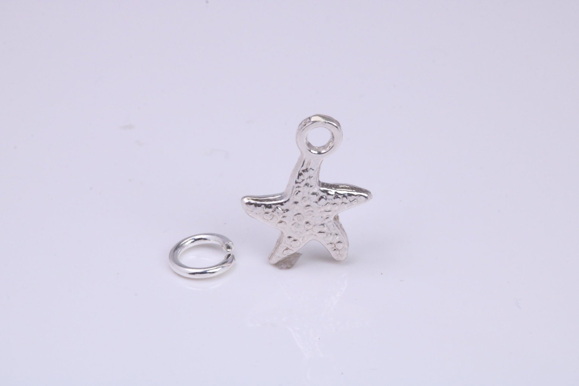 Star Fish Charm, Traditional Charm, Made from Solid 925 Grade Sterling Silver, Complete with Attachment Link