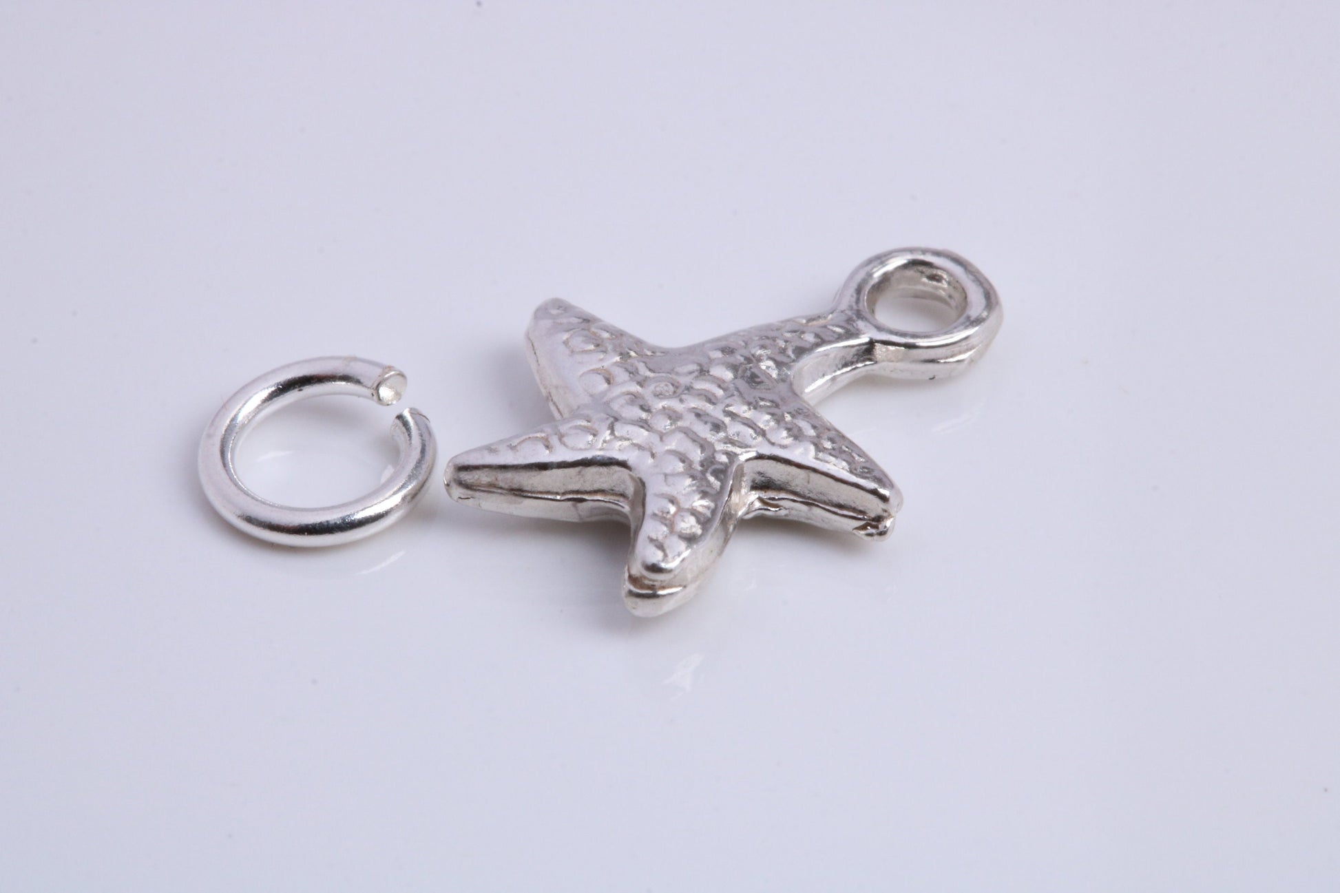 Star Fish Charm, Traditional Charm, Made from Solid 925 Grade Sterling Silver, Complete with Attachment Link