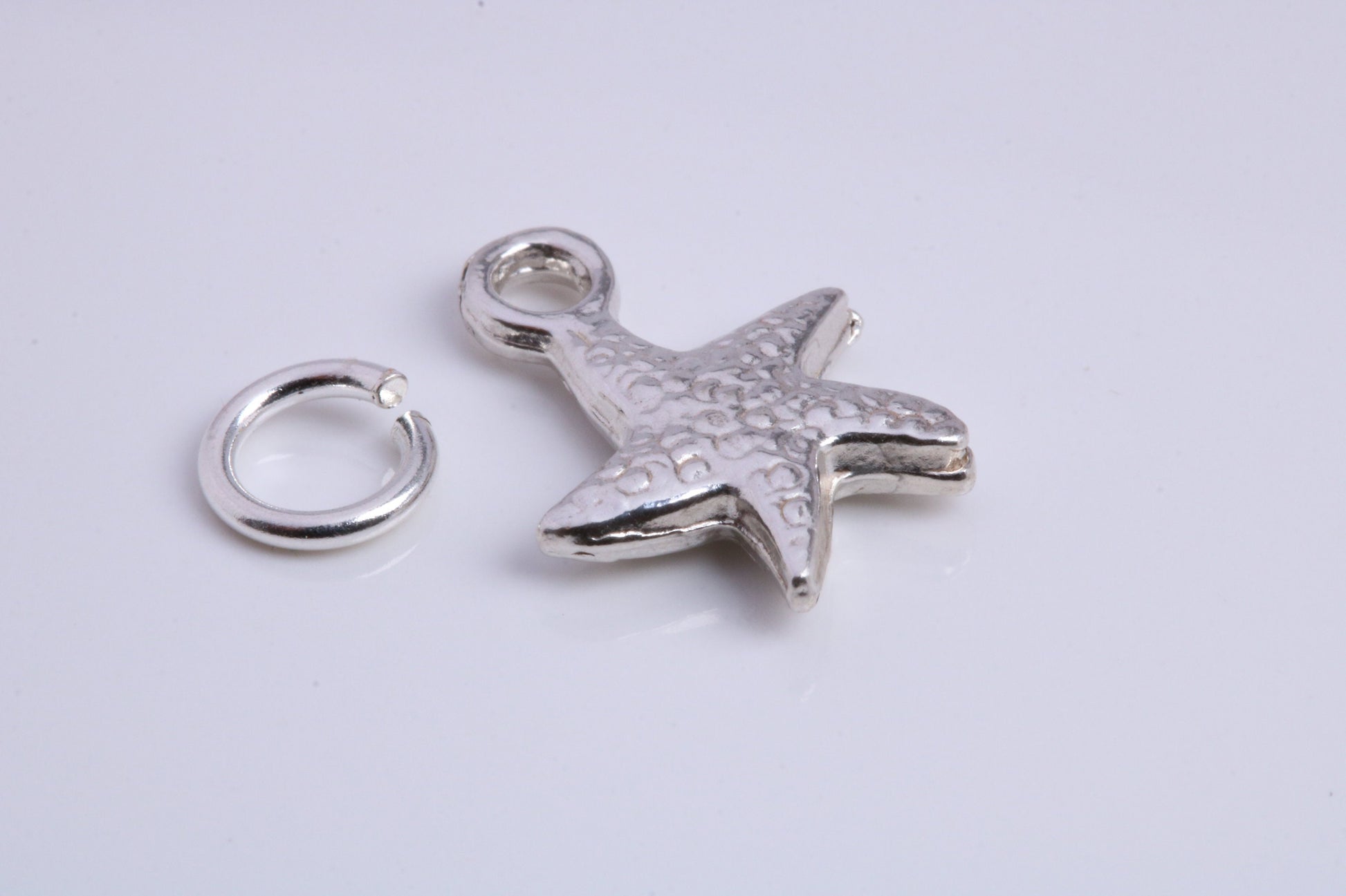 Star Fish Charm, Traditional Charm, Made from Solid 925 Grade Sterling Silver, Complete with Attachment Link