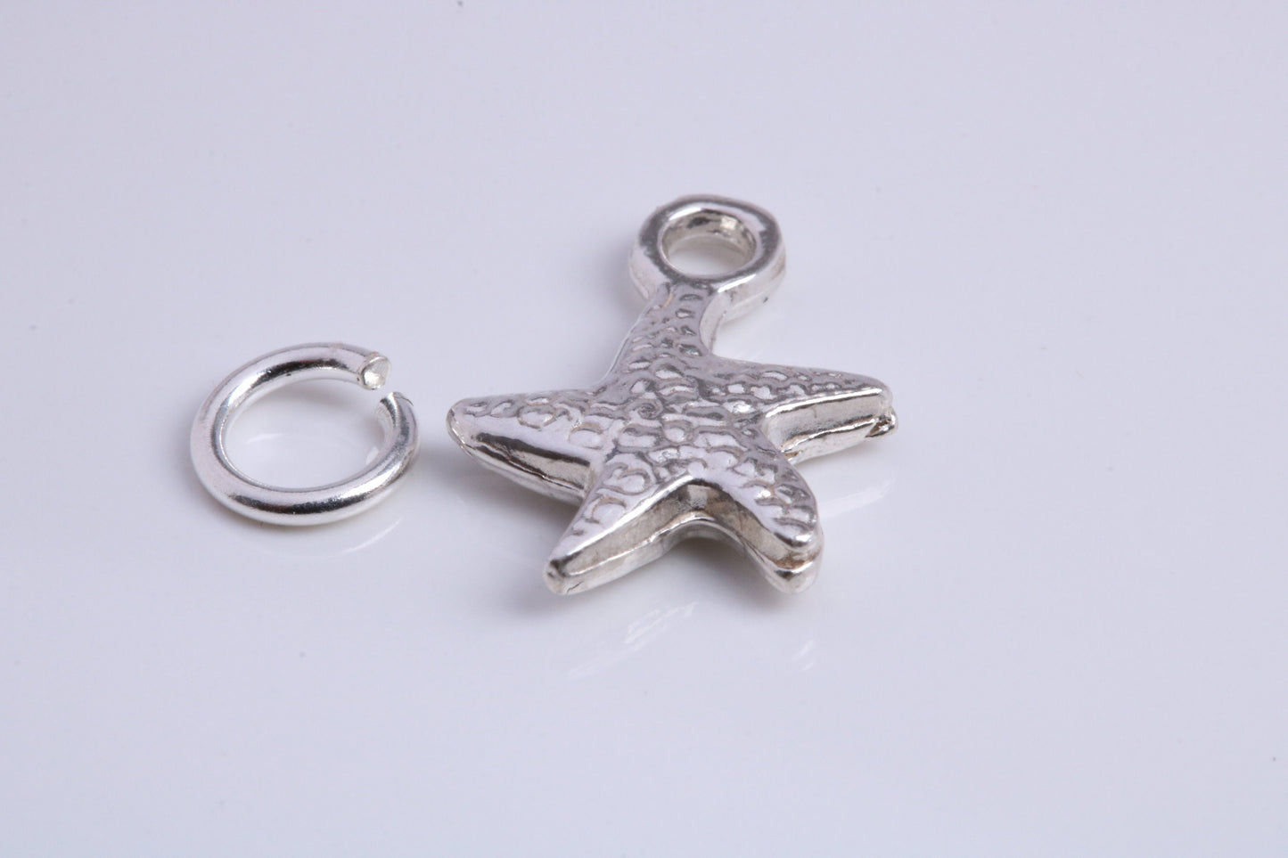 Star Fish Charm, Traditional Charm, Made from Solid 925 Grade Sterling Silver, Complete with Attachment Link