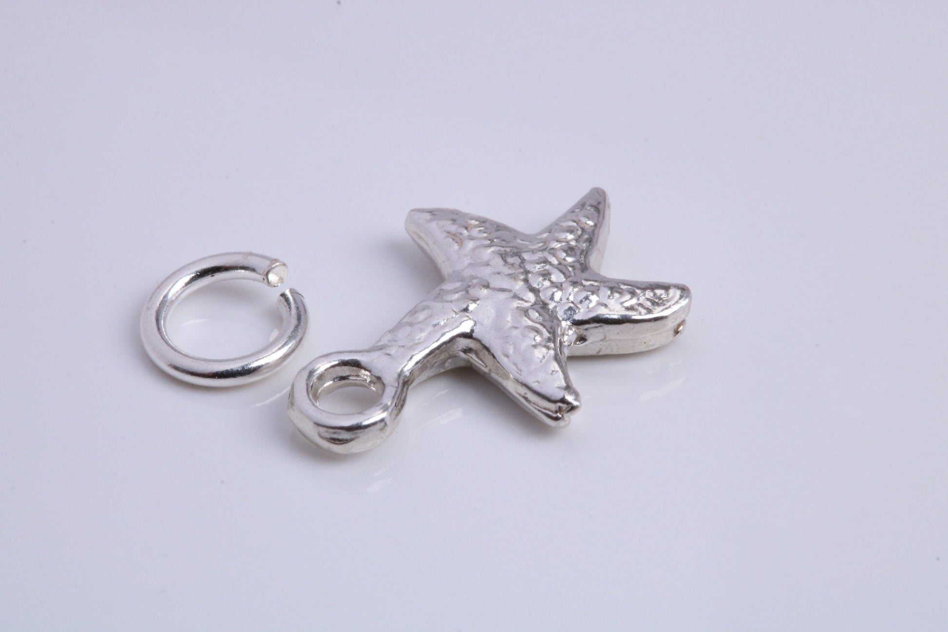 Star Fish Charm, Traditional Charm, Made from Solid 925 Grade Sterling Silver, Complete with Attachment Link