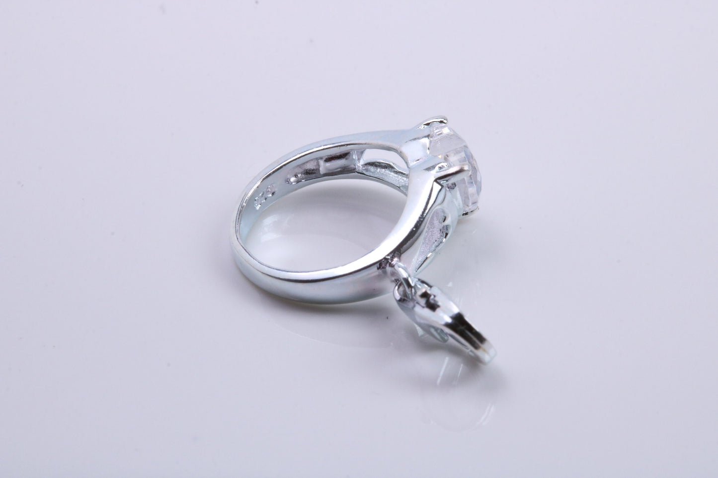 Engagement Ring Charm, Traditional Charm, Made from Solid 925 Grade Sterling Silver, Complete with Attachment Link