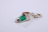 Shoe Charm, Traditional Charm, Made from Solid 925 Grade Sterling Silver, Complete with Attachment Link