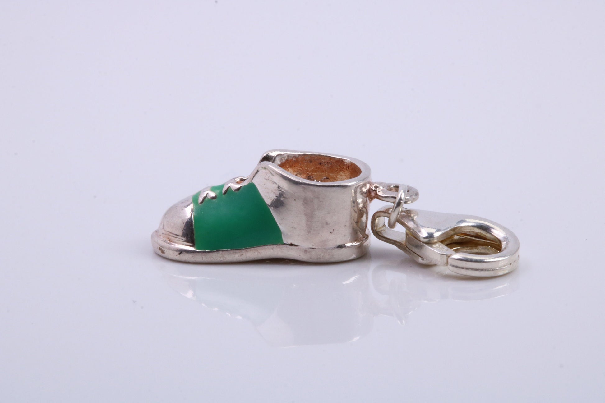 Shoe Charm, Traditional Charm, Made from Solid 925 Grade Sterling Silver, Complete with Attachment Link