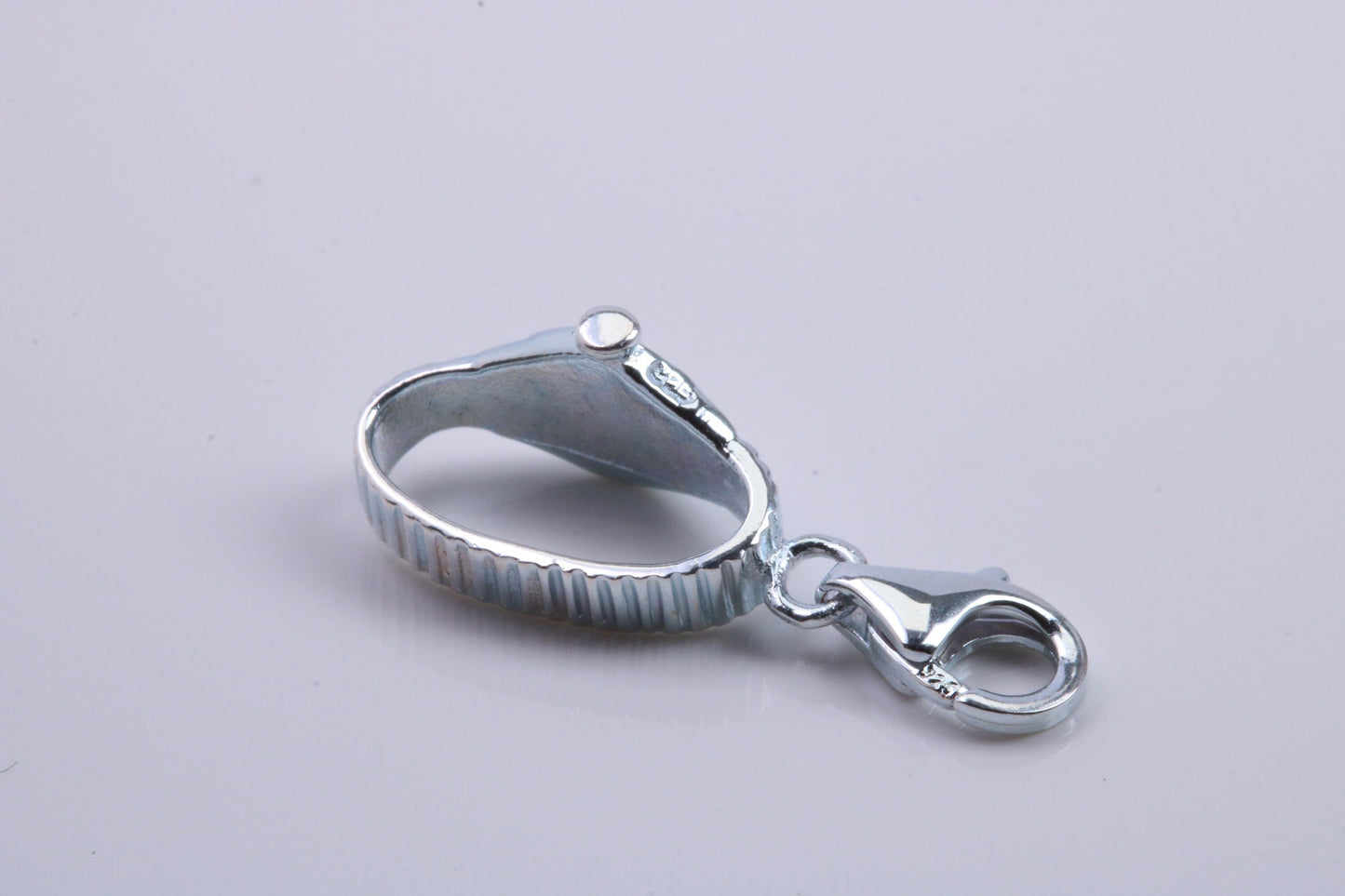 C Z set Watch Charm, Traditional Charm, Made from Solid 925 Grade Sterling Silver, Complete with Attachment Link