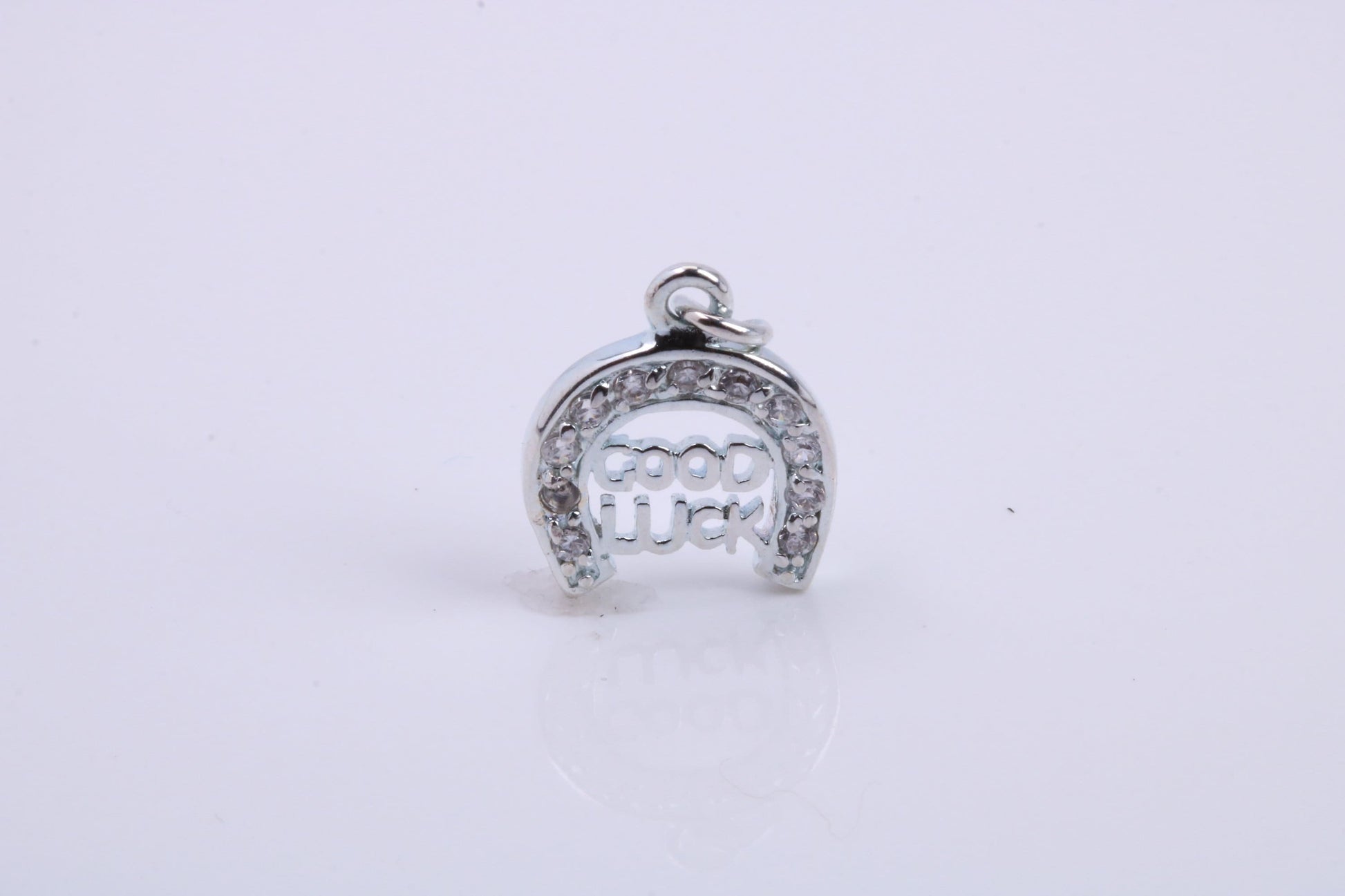 Good Luck Horse Shoe Charm, Traditional Charm, Made from Solid 925 Grade Sterling Silver, Complete with Attachment Link