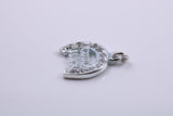Good Luck Horse Shoe Charm, Traditional Charm, Made from Solid 925 Grade Sterling Silver, Complete with Attachment Link