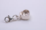 Love Heart Charm, Traditional Charm, Made from Solid 925 Grade Sterling Silver, Complete with Attachment Link