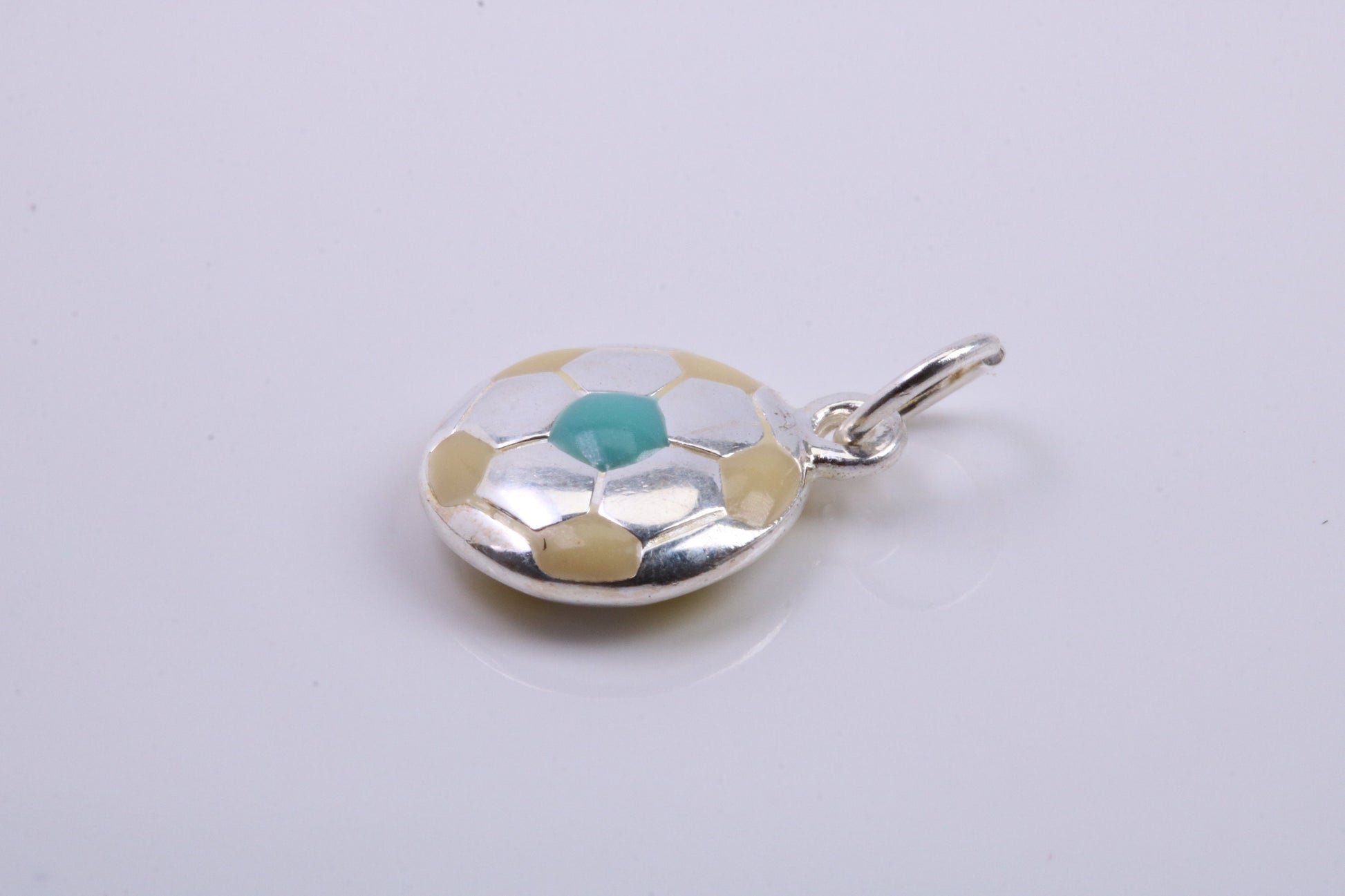 Foot Ball Charm, Traditional Charm, Made from Solid 925 Grade Sterling Silver, Complete with Attachment Link