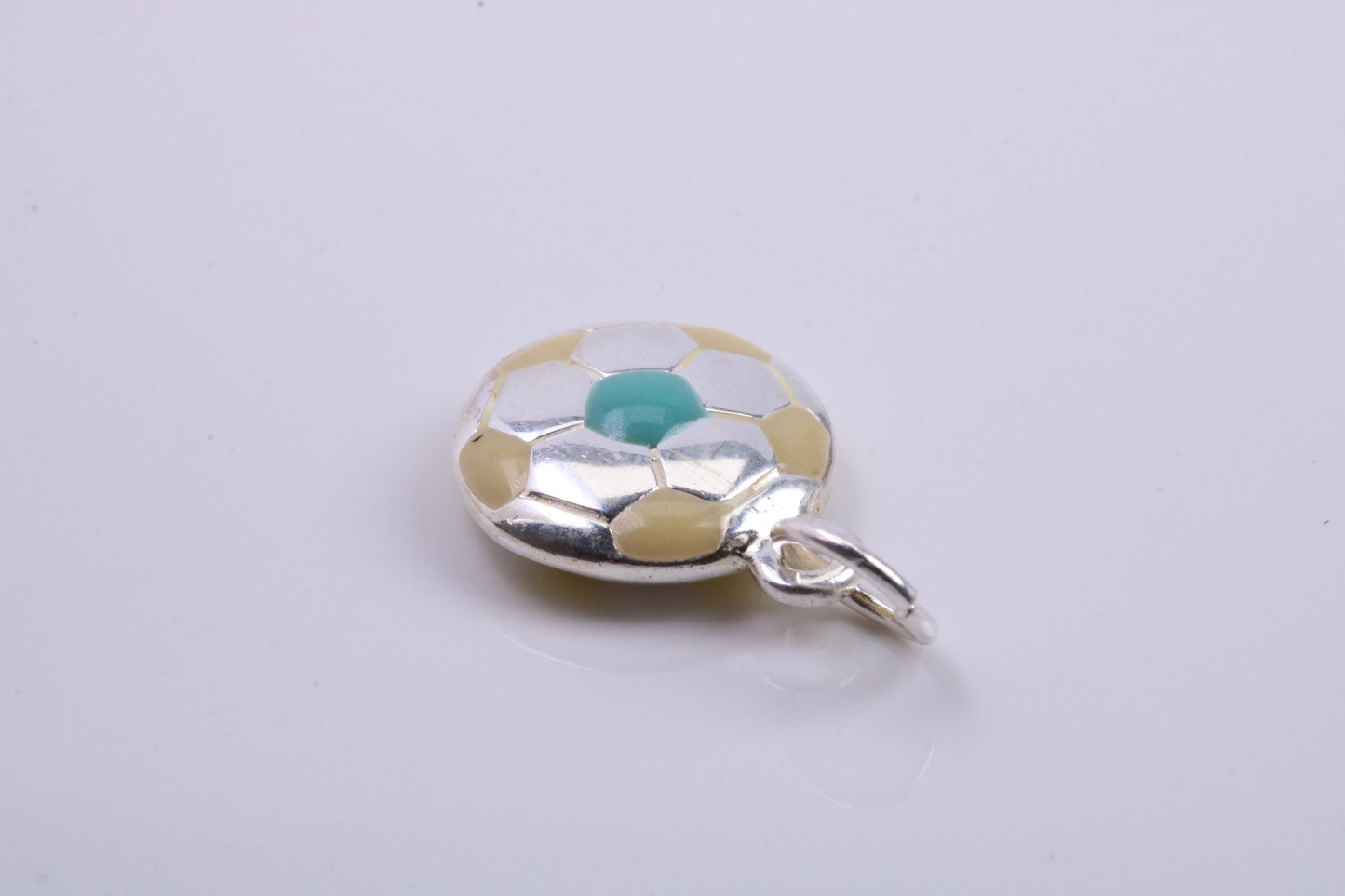Foot Ball Charm, Traditional Charm, Made from Solid 925 Grade Sterling Silver, Complete with Attachment Link