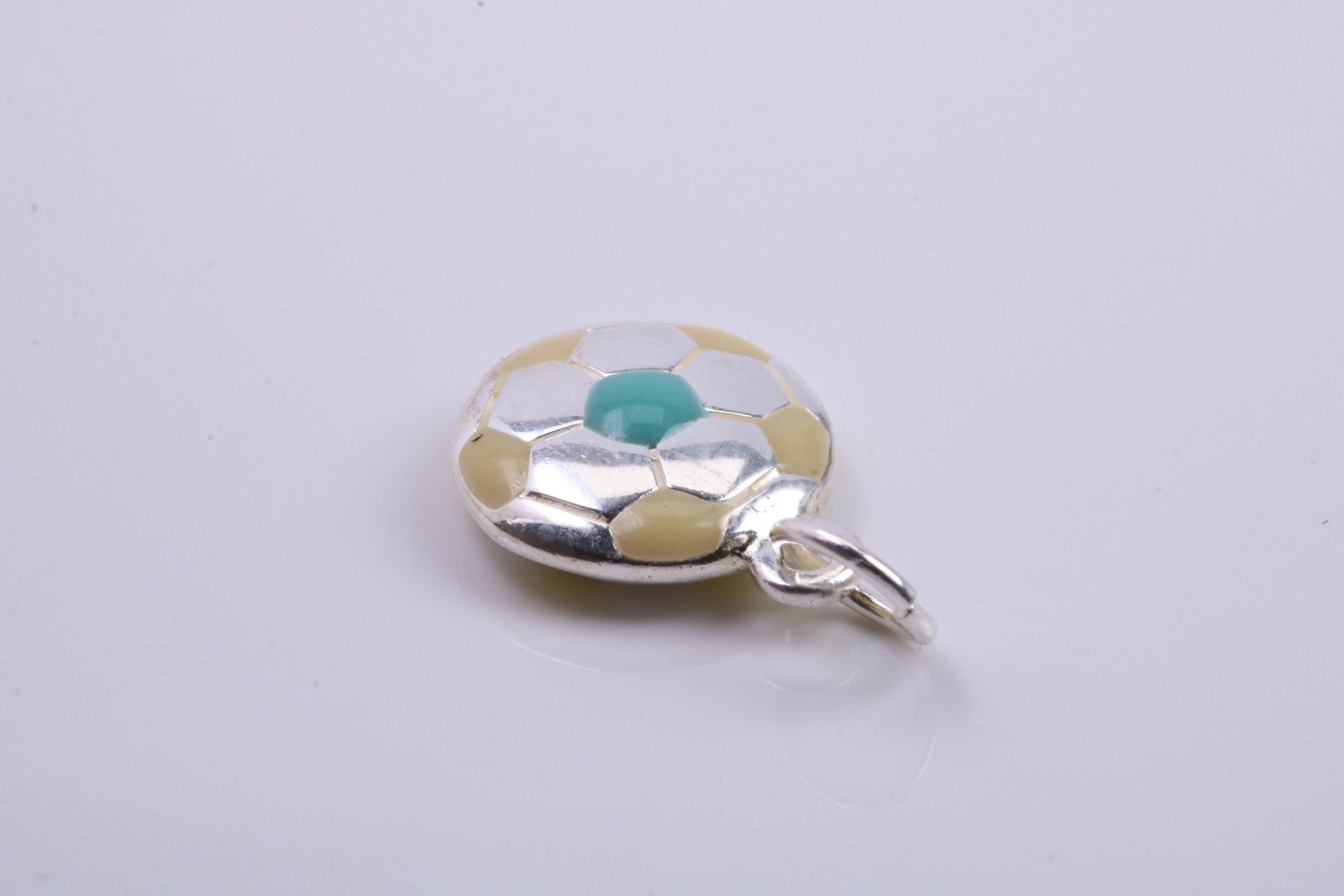 Foot Ball Charm, Traditional Charm, Made from Solid 925 Grade Sterling Silver, Complete with Attachment Link