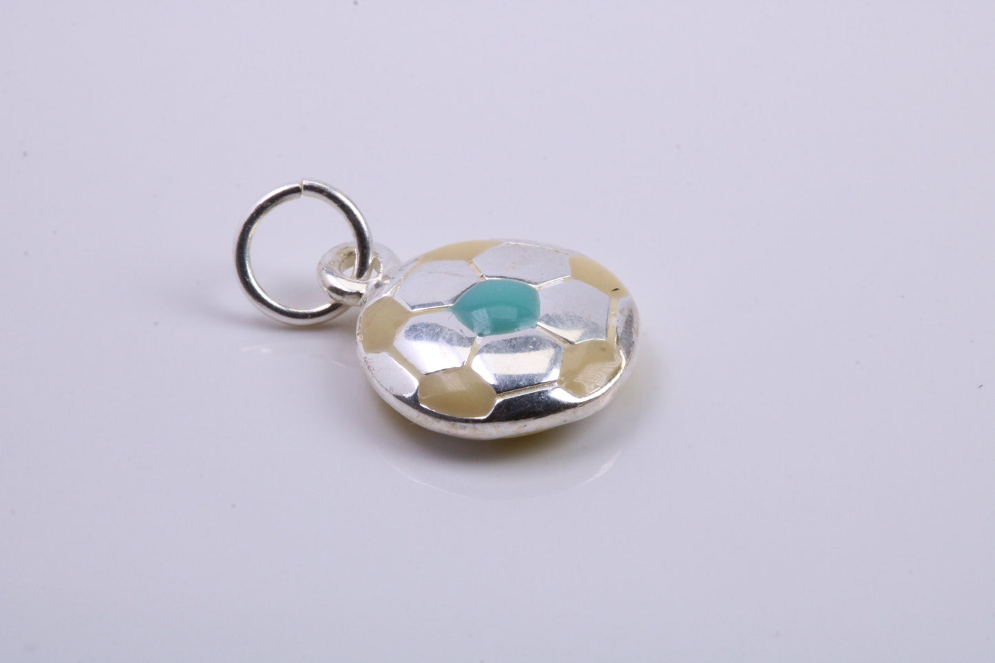 Foot Ball Charm, Traditional Charm, Made from Solid 925 Grade Sterling Silver, Complete with Attachment Link