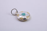 Foot Ball Charm, Traditional Charm, Made from Solid 925 Grade Sterling Silver, Complete with Attachment Link