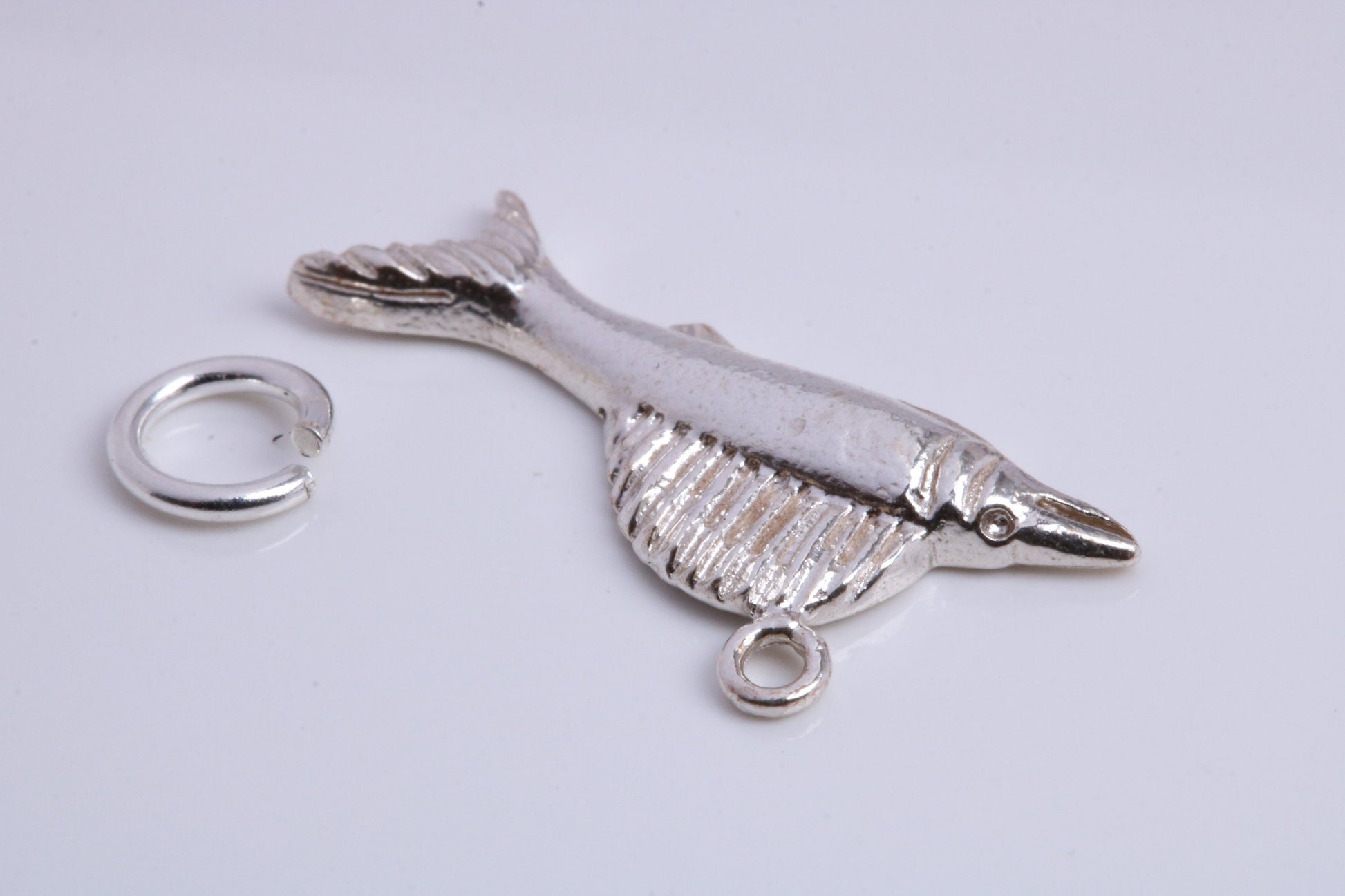 Sail Fish Charm, Traditional Charm, Made from Solid 925 Grade Sterling Silver, Complete with Attachment Link