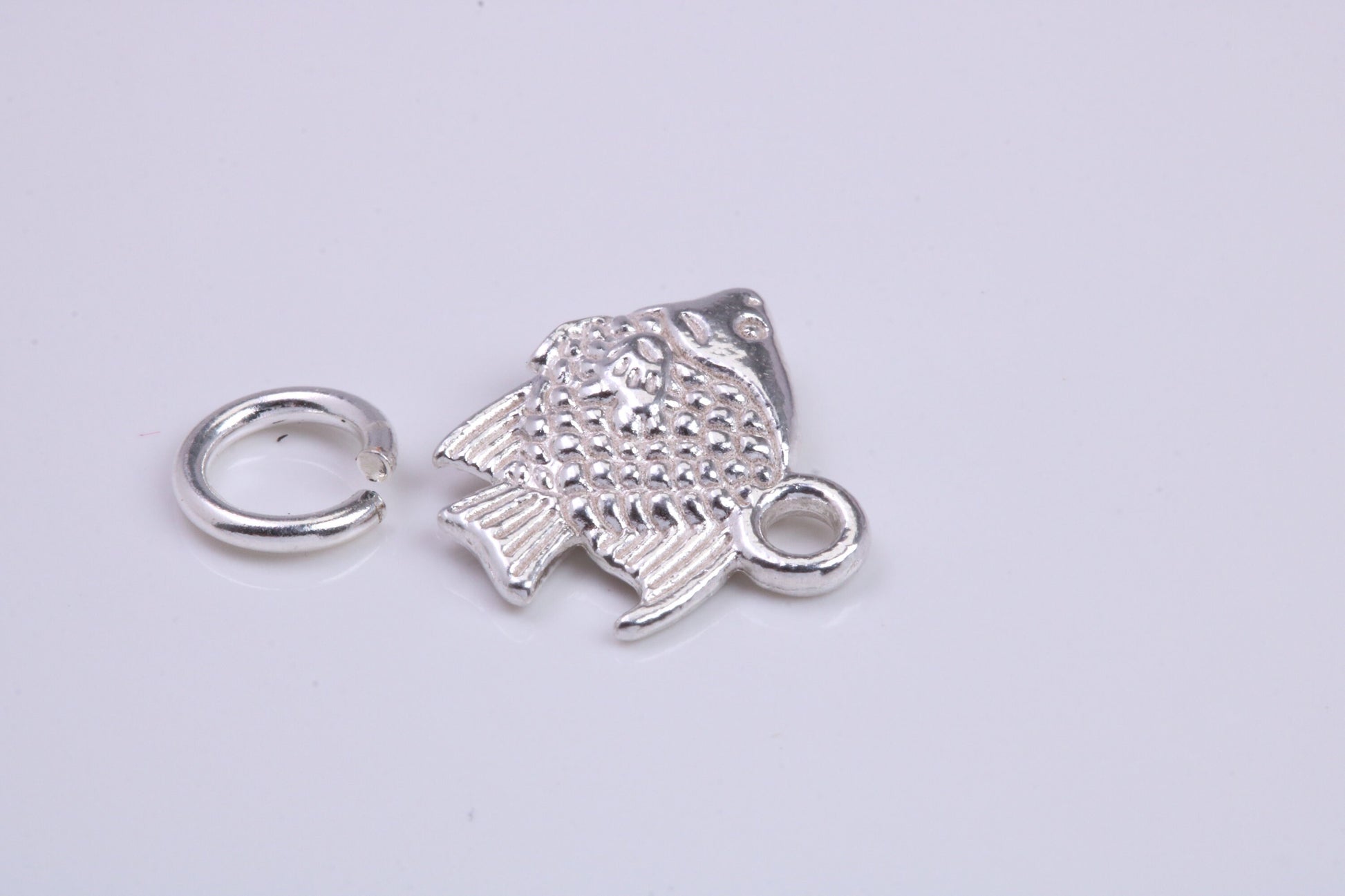 Fish Charm, Traditional Charm, Made from Solid 925 Grade Sterling Silver, Complete with Attachment Link