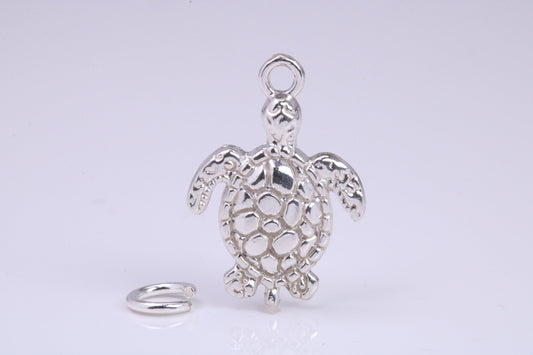 Turtle Charm, Traditional Charm, Made from Solid 925 Grade Sterling Silver, Complete with Attachment Link