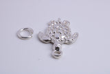 Turtle Charm, Traditional Charm, Made from Solid 925 Grade Sterling Silver, Complete with Attachment Link