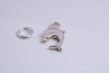 Dolphin Charm, Traditional Charm, Made from Solid 925 Grade Sterling Silver, Complete with Attachment Link