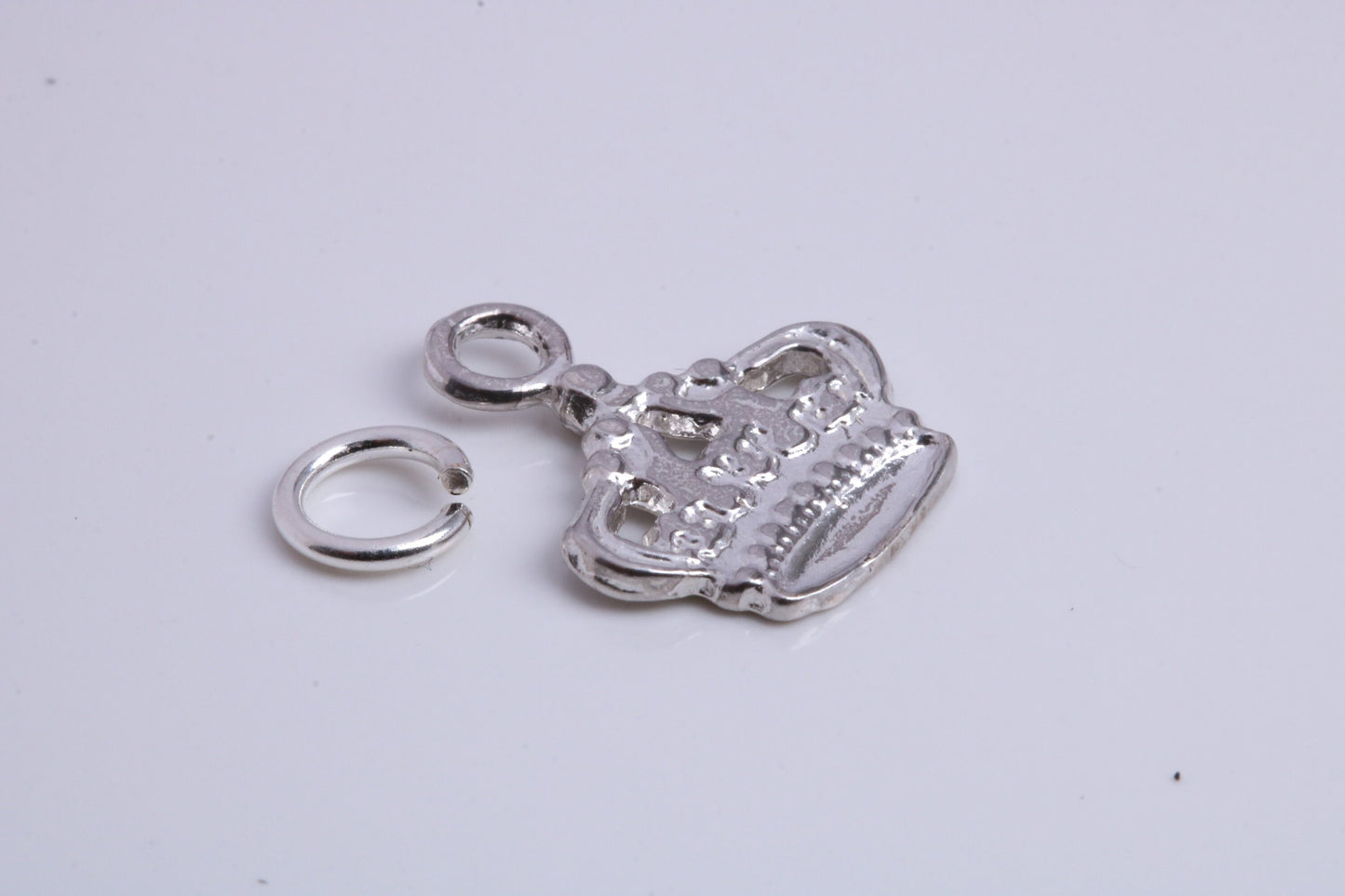 Royal Crown Charm, Traditional Charm, Made from Solid 925 Grade Sterling Silver, Complete with Attachment Link