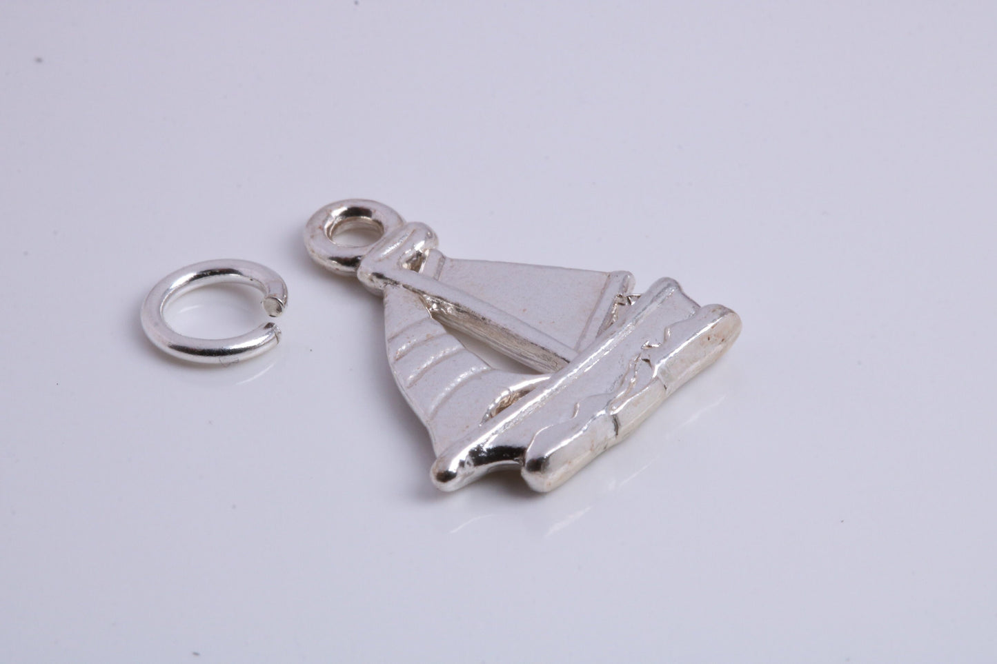 Sailing Boat Charm, Traditional Charm, Made from Solid 925 Grade Sterling Silver, Complete with Attachment Link