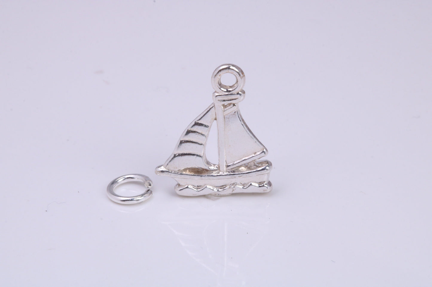 Sailing Boat Charm, Traditional Charm, Made from Solid 925 Grade Sterling Silver, Complete with Attachment Link