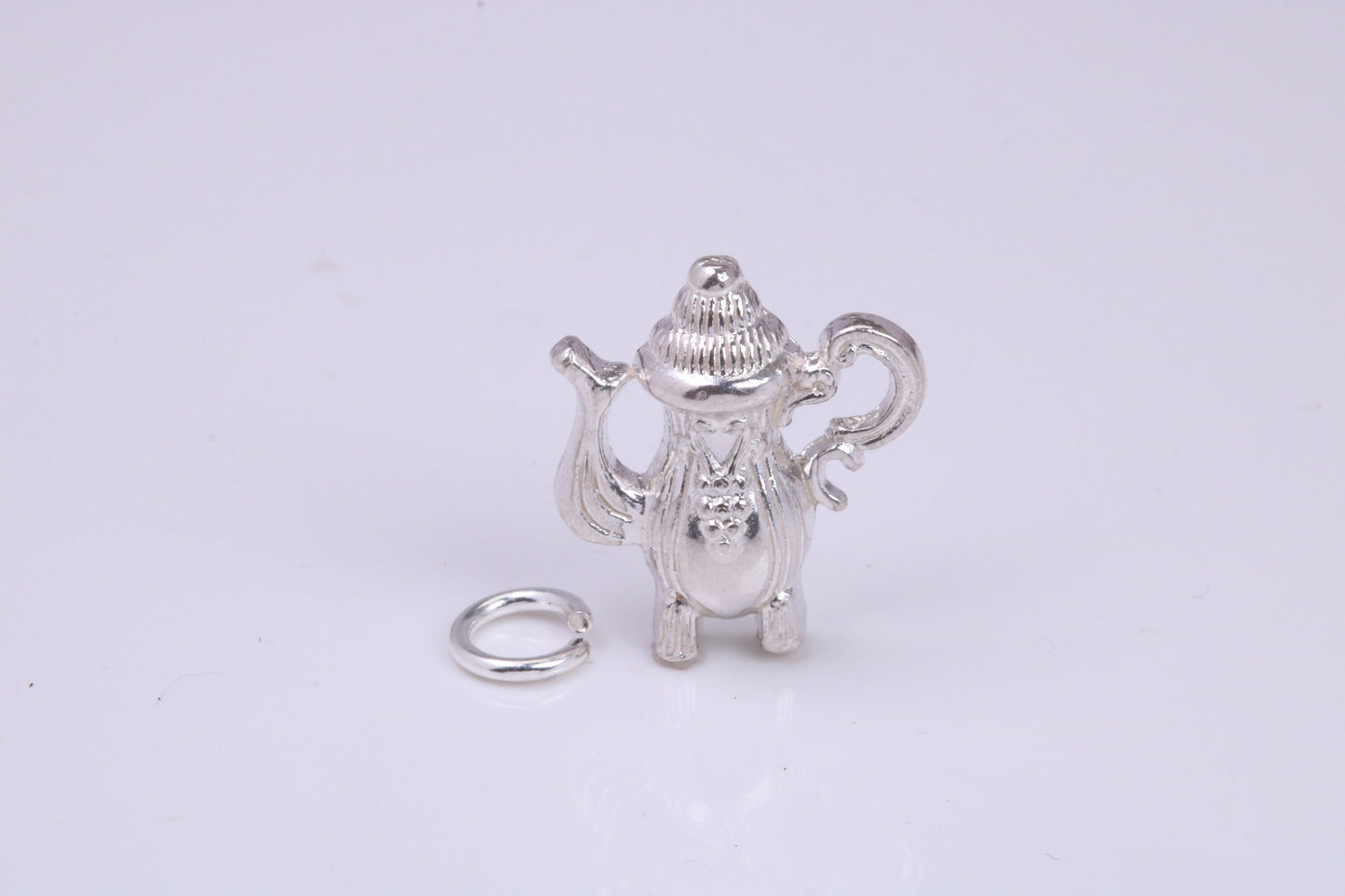 Tea Pot Charm, Traditional Charm, Made from Solid 925 Grade Sterling Silver, Complete with Attachment Link