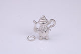Tea Pot Charm, Traditional Charm, Made from Solid 925 Grade Sterling Silver, Complete with Attachment Link