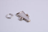 Vintage Megaphone Charm, Traditional Charm, Made from Solid 925 Grade Sterling Silver, Complete with Attachment Link