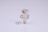 Vintage Megaphone Charm, Traditional Charm, Made from Solid 925 Grade Sterling Silver, Complete with Attachment Link