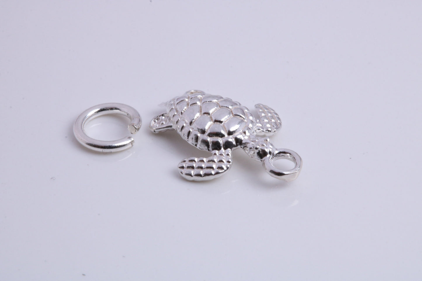 Turtle Charm, Traditional Charm, Made from Solid 925 Grade Sterling Silver, Complete with Attachment Link