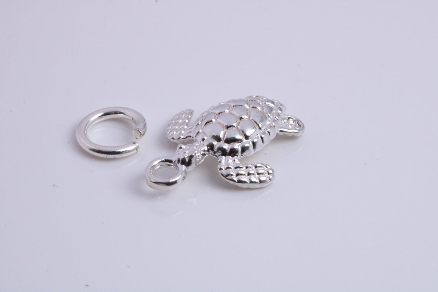 Turtle Charm, Traditional Charm, Made from Solid 925 Grade Sterling Silver, Complete with Attachment Link
