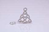 Trinity Knot Charm, Made from Solid Cast Silver