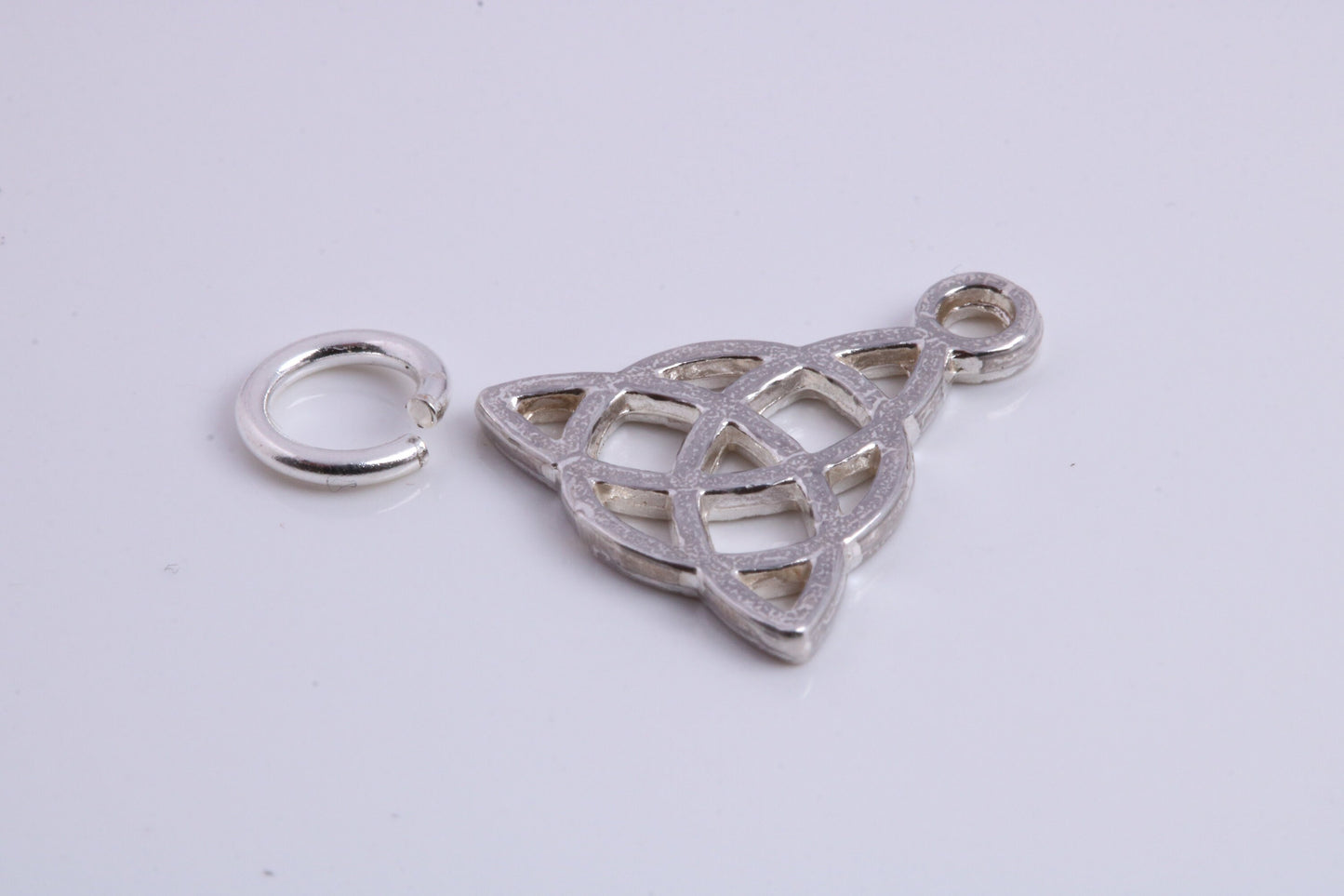 Trinity Knot Charm, Traditional Charm, Made from Solid 925 Grade Sterling Silver, Complete with Attachment Link