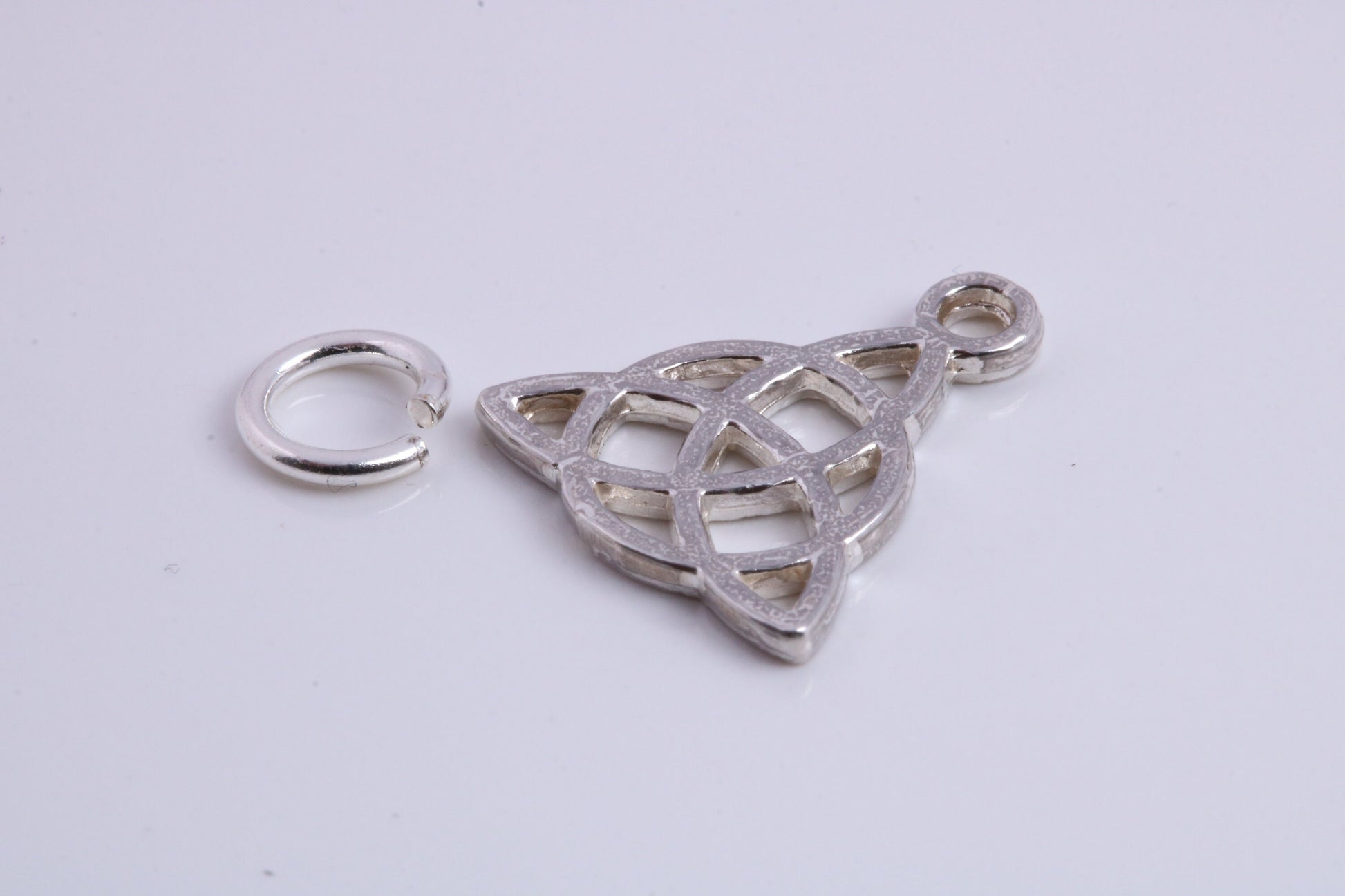 Trinity Knot Charm, Traditional Charm, Made from Solid 925 Grade Sterling Silver, Complete with Attachment Link