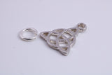 Trinity Knot Charm, Made from Solid Cast Silver
