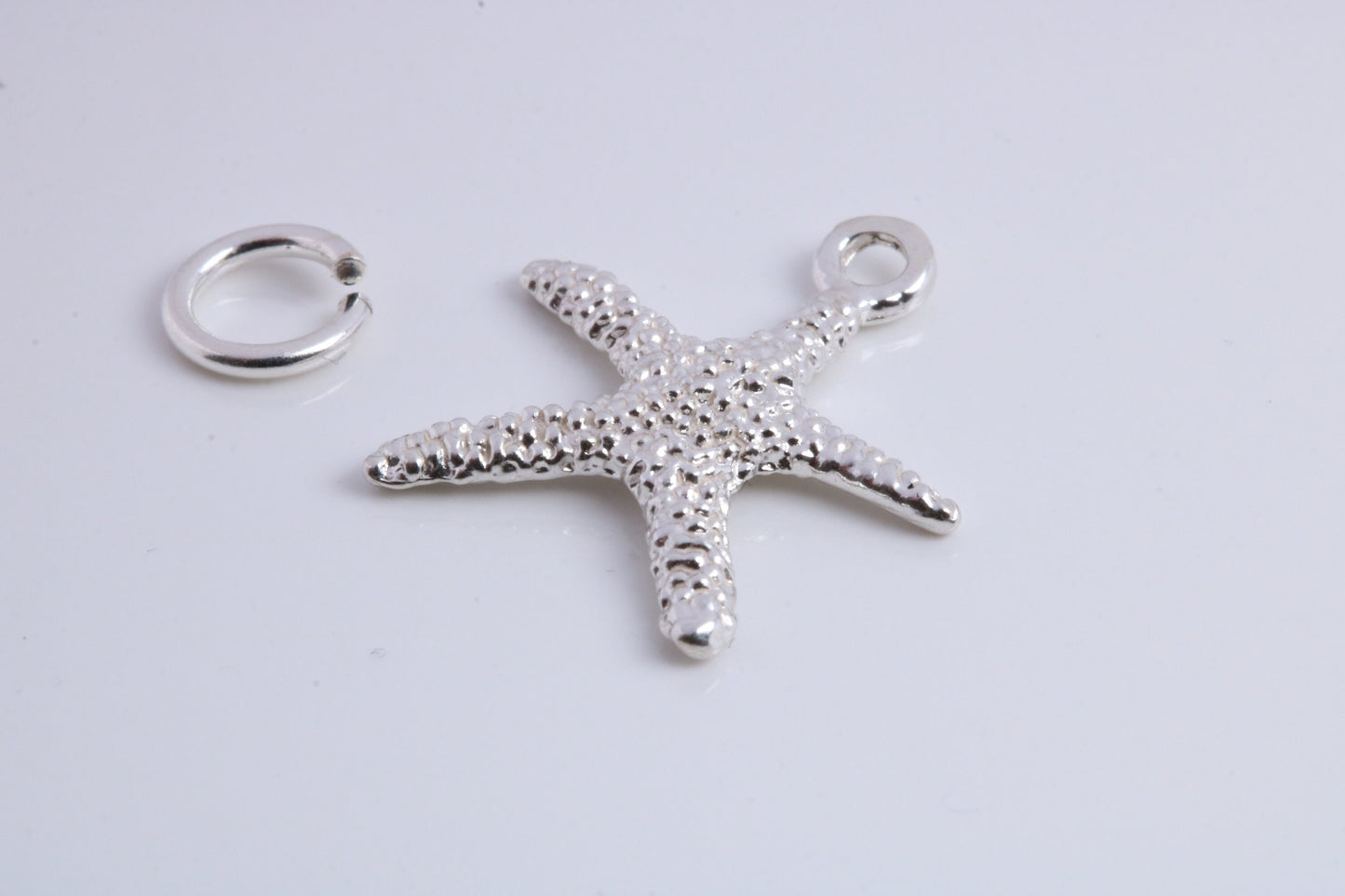 Star Fish Charm, Traditional Charm, Made from Solid 925 Grade Sterling Silver, Complete with Attachment Link