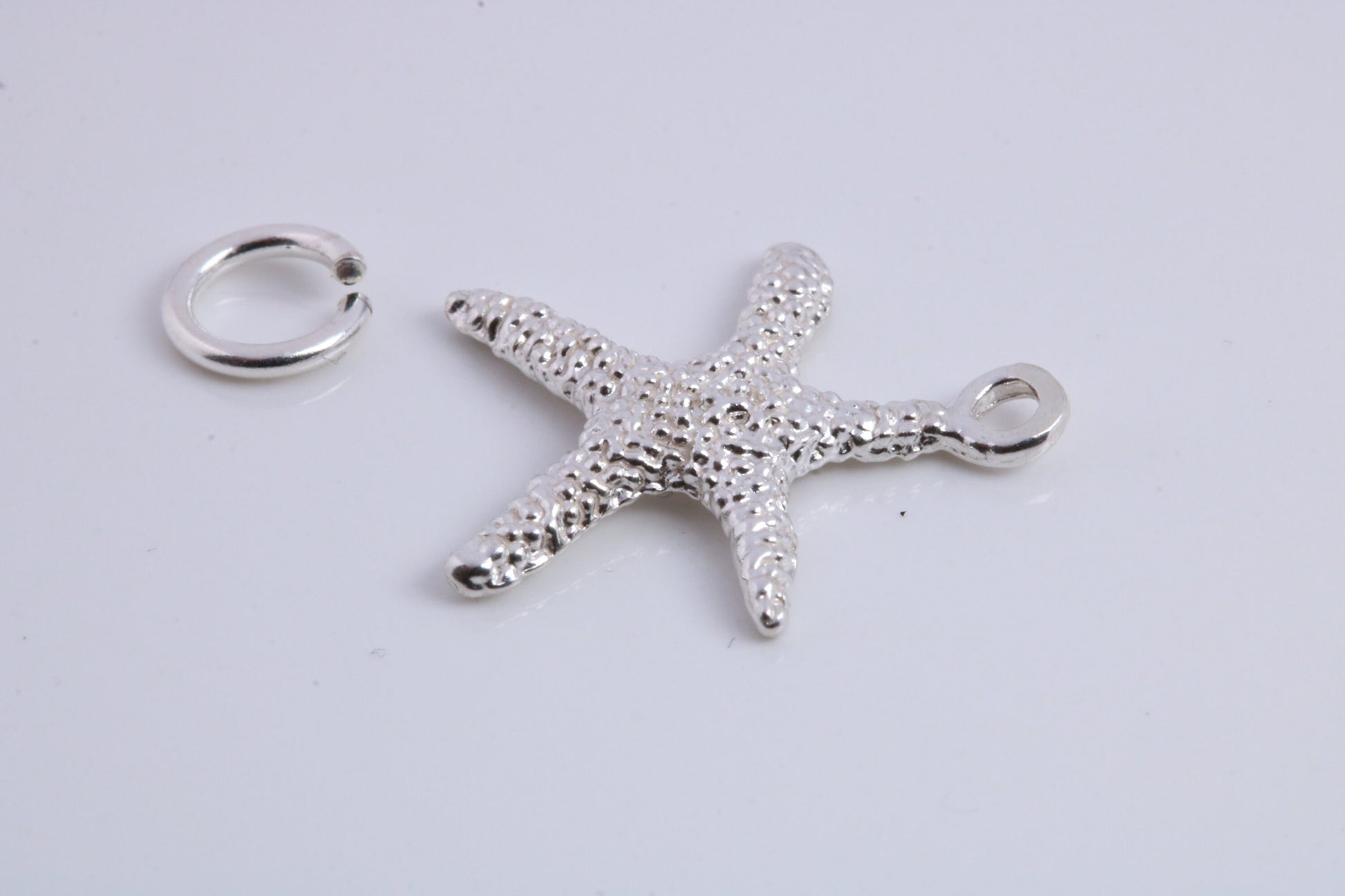 Star Fish Charm, Traditional Charm, Made from Solid 925 Grade Sterling Silver, Complete with Attachment Link