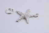 Star Fish Charm, Traditional Charm, Made from Solid 925 Grade Sterling Silver, Complete with Attachment Link