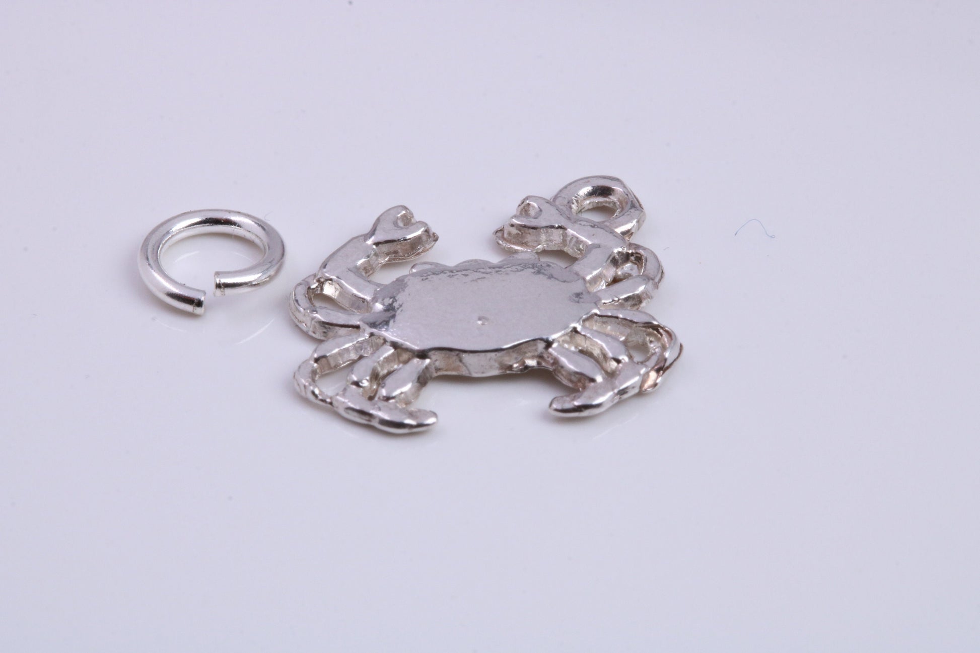 Crab Charm, Traditional Charm, Made from Solid 925 Grade Sterling Silver, Complete with Attachment Link