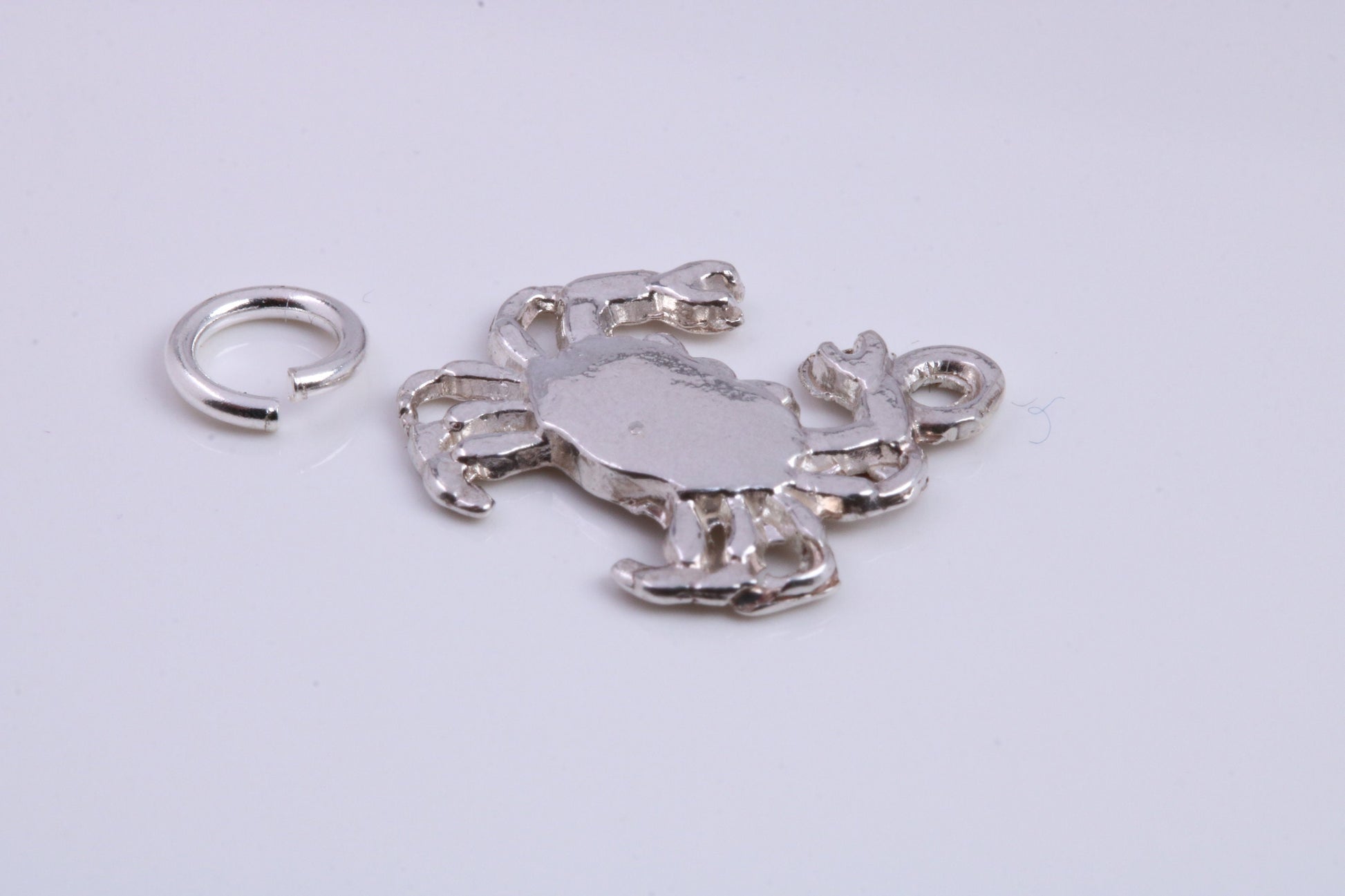 Crab Charm, Traditional Charm, Made from Solid 925 Grade Sterling Silver, Complete with Attachment Link