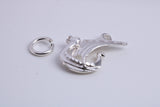 Viking Boat Charm, Made from Solid Cast Silver, Complete with Attachment Link