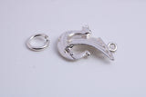 Viking Boat Charm, Made from Solid Cast Silver, Complete with Attachment Link