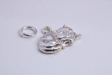 Cat Charm, Traditional Charm, Made from Solid 925 Grade Sterling Silver, Complete with Attachment Link