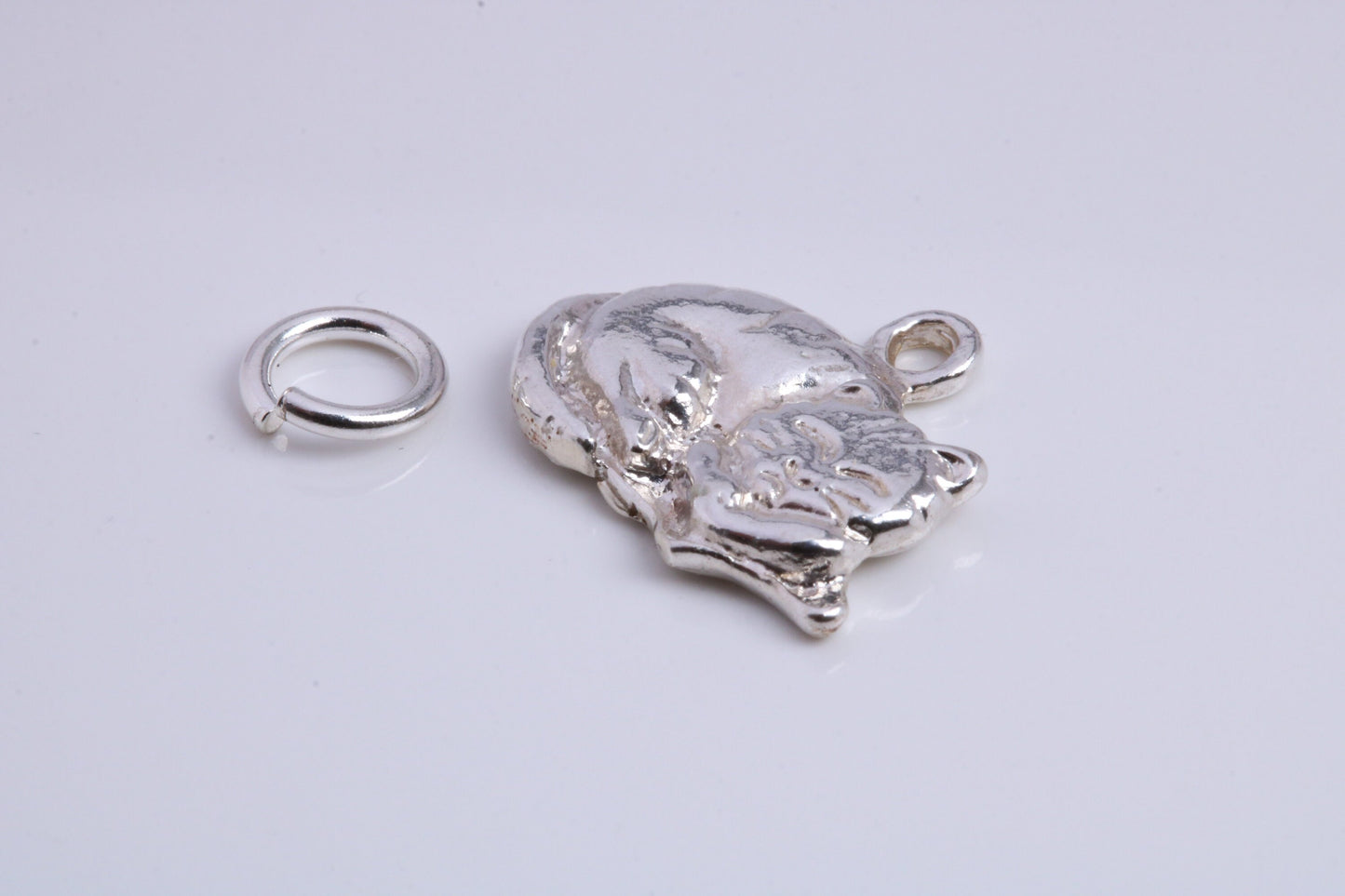 Cat Charm, Traditional Charm, Made from Solid 925 Grade Sterling Silver, Complete with Attachment Link