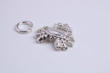 Crab Charm, Traditional Charm, Made from Solid 925 Grade Sterling Silver, Complete with Attachment Link