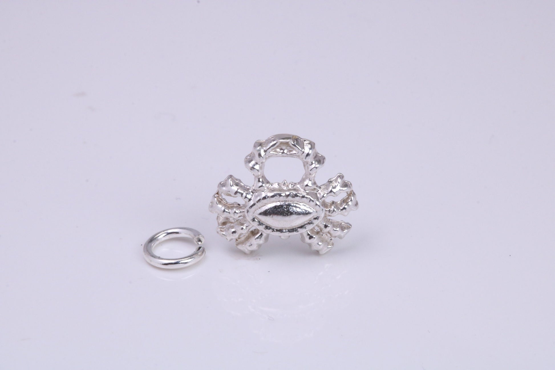 Crab Charm, Traditional Charm, Made from Solid 925 Grade Sterling Silver, Complete with Attachment Link